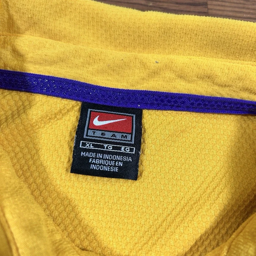 Nike Team LSU Tigers DRI-FIT Short Sleeve Polo Men XL Yellow‎ Purple